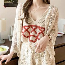 TQ여름 로맨틱 레이스 펀칭 가디건 TQ0358