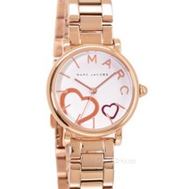 [해외]명품마크제이콥스시계70014714 MARC JACOBS Womens 28mm Rose Gold Heart Watch White Dial Stainless Steel Band