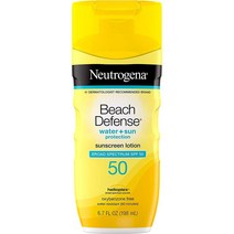 Neutrogena 비치 디펜스 선크림 로션 브로드 스펙트럼 SPF 50 방수 오일 프리 옥시벤존 프리 198ml 1개, 3개