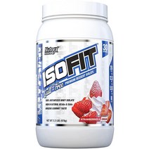 Nutrex Research IsoFit | 유청 단백질 파우더 인스턴트 100% 분리 유청 단백질 | 근육 회복 락토스 프리 글루텐 프리 | 바닐라 빈 아이스크림 0.9kg(, 30 Servings (Pack of 1), Strawberries & Cream