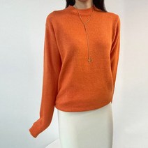 나인포시즌 크린 오렌지 주황색 핫핑크 코발트블루 민트색 핑크 라임 라운드넥 기본 무지 홀가먼트 긴팔 라운드넥 니트
