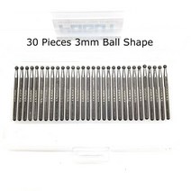 대리석연마다이아몬드 비트 대리석 유리 타일 플라스틱 밀링 연마 드릴링 조각 Dremel 로타리 공구 액세서, 09 30Pcs 3mm Ball Shape