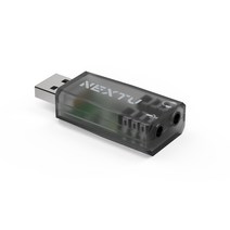 NEXT-AV2305/USB 외장 사운드 카드/Virtual 5.1ch 지원/3.5mm 마이크/스피커 단자/오디오 컨버터/사운드 카드가 없거나 고장났을 경우 USB에 연결하여 사용