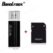블랙박스sd카드리더기 c타입 멀티 nfc usb 마이크로 SD 카드에 보증 카드 판독기 TF M2 MMC MS 프로 듀오 어댑터 4 1 USB 2.0 메모리, 05 black with adapter