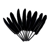 거위깃털 대 약4~5.3cm×18~21cm 검정 100개 자연재료 거위털 인디언장식 노리프렌즈 만들기재료