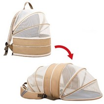 강아지기내용가방 애견 이동장 캐리어 2 in 1 고양이 개 작은 배낭 여행 운송 가방 애완 동물 휴대용 강아지 텐트 확장 가능, Upgrade-Khaki