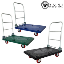 유니산업 구루마 엘카 접이식 이동카트 손수레 밀바 핸드카트 리어카 대차 짐수레, 블루 대차(손잡이O), 대형 / 일반(PVC)바퀴, 1개