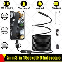 배관내시경 하수구내시경 카메라 5.5mm HD 내시경 카메라 OTG 마이크로 USB 타입-C 방수 검사 Borescope 소, 01 1m_02 Hard Cable