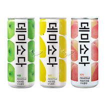 데미소다 250ml 애플 5캔+레몬 5캔+복숭아 5캔 총15캔, 단품