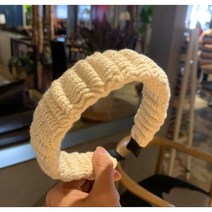러브스토리 꼬불이 뜨개 니트 헤어밴드, 브라운