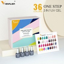 Venalisa 원스텝 젤 폴리시 빠른 건조 네일 아트 디자인 매니큐어용 UV 에나멜 매니큐어 바니시 36 색상/키트 7.5ml, 한개옵션1, 90512k