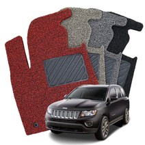 하이글로씨 지프 컴패스 1~2세대 코일매트 확장형 전차종 차량용 카매트, JP130/, 일반형/블랙/1+2열