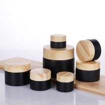 캔들만들기재료 캔들유리용기 소이캔들만들기 DIY빈유리 병 5g 10g 50g 미니 냄비 매트 블랙 화장품 페이, 04 wood lid_07 100g