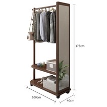 전신거울행거 트롤리행거 이동식행거 거울행거 미러행거 스탠드행거 전신거울 가정용전신거울 매장용전신거울, 월넛색상(100 X 40 X 173cmh)