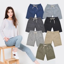 보니타 5부 린넨 반바지 밴딩 팬츠