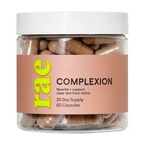 Rae Wellness Complexion Capsules - Natural Glowing Skin Supplement with Vitamin C Vitamin A White Willow Bark Zinc More - Vegan Non-GMO Gluten-Free -