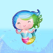 [예쁨주의지호] 스펀지 풍선 모음 / 바다풍선 / 물고기풍선, 은박 풍선_큐티 푸른인어
