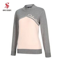 [세바스찬] 골프 22 FW 여성 컬러 블럭 모크넥 여성 긴팔 니트 2363 골프웨어, 색상:SD2KT2363 멜란지그레이 / 사이즈:95