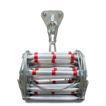 구조대 수직구조대 알루미늄 탈출사다리 등반 하향식, 3미터+후크+고정베이스