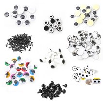 인형눈알재료 눈알공예 모음, 01) 10mm / 약 100입, F 원형눈알(검정)