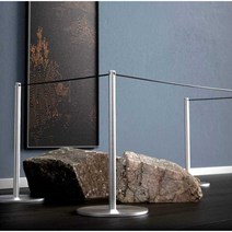 알루미늄봉 미술관 진입 방지 가이드봉 행사용, 10m 회색 탄성 로프