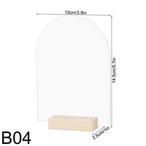 피로연 돌잔치 테이블 좌석표 아크릴 테이블 사인 홀더 나무 베이스 번호 디스플레이 스탠드 장소 카드 웨딩 사인 투명 육각형 레스토랑 호텔용, 04 B04