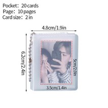 스크랩북 포토북만들기 앨범 사진첩 Small Photo Album Mini Card with Keychain Collect Instax Name Stic, 01 2in(20 pockets)