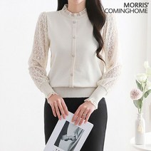 모리스커밍홈 레이스 소매 프릴넥 니트 M2301KN022A