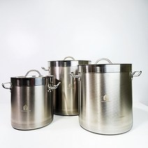 영그린 304 스테인레스 곰솥냄비, 곰솥냄비 대(L), 실버, 대(W 280mm x H 280mm)