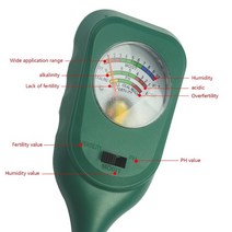 토양 PH 테스터 측정기 3-in-1 식물 수분 비옥 및 농장 드롭 배송 습도계 센서, 한개옵션0