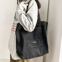 홍대언니 포켓 워싱 데님 에코 숄더백 가방 GWPK