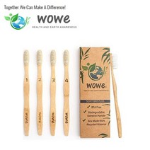 와워(wowe) 친환경 대나무칫솔 4P/나무칫솔/플라스틱프리챌린지, 종류:와워 대나무칫솔 4P