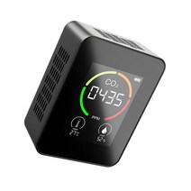 복합가스측정기 3 in 1 2.8 인치 lcd co2 meter 대기 질 온도 이산화탄소 자동 보정 400-5000ppm 검정 흰색, 검은색