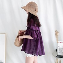 여성 반팔 블라우스 여름 반팔 루즈한 모시 셔츠S~2XL
