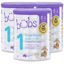 법스 호주 Bubs Goat Milk Infant Stage 1 1단계 이지 다이제스트 인펀트 0-6개월 산양 분유 800g, 3팩