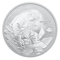 [케이민트] 불리온 실버 코인(태권도불리온) 2021 1oz Taekwondo Ag999 Silver Coin X 10ea