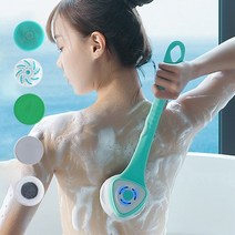 Zeresi 실리콘 전동 바디 브러쉬 5개 브러쉬 탈부착 가능 세트, 녹색, 녹색