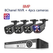 무선홈캠 강아지홈캠 PTZ카메라 IP카메라 홈캠 펫캠 MISECU UHD POE 보안 시스템 야외 8MP 얼굴 감지 H265 CCTV 레코드 감시 보호 키트 8CH 4K P2P, 12.2T  8CH NVR AND 4PCS CAM