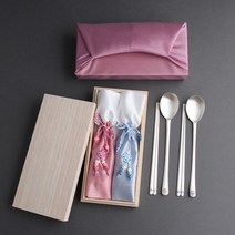 운학 칠보 특 순 은수저 2벌 세트 99% 부부 커플 혼수 예단 신혼 은혼식 부모님 생신 고급 은수저 선물, 실버보자기
