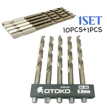스텐기리 스텐드릴날 코발트길이 임팩 전동공구비트 SUS 육가씽크 티타늄 코발트5% HSS M35 고속도공구강 트위스트 드릴비트 8.0mm 길이 1pcs/10pcs+1, 10pcs+1
