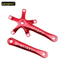 Litepro접이식 자전거 크랭크 BMX 사각 구멍 넓고 좁은 톱니 485052545658T 싱글 디스크 스퀘어 홀 스프로킷, Red Crank+58T