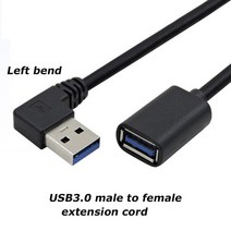 USB 연장 케이블 USB3.0 스마트 노트북 PC TV Xbox One SSD 3.0 2.0 코드 미니 고속 데이터 전송, [08] Left USB3.0, [01] 0.3m