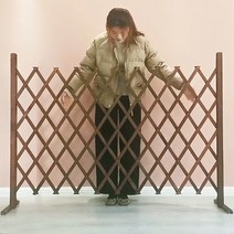 정원 자바라 울타리 접이식 스탠드형 매립형 갈색 흰색, B-5 (220x150)