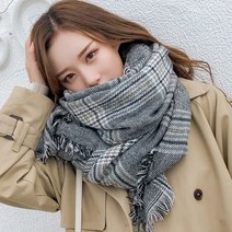 여성 겨울 목도리 하운드투스 스카프 캐시미어 체크 무늬