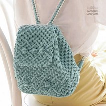 [BellosMarket][무료배송]Bellos^^&&++ 손뜨개 백팩 만들기 2컬러 DIY 키트 마크라메 재료 모던마크라메 모자뜨기 마크라메가방 뜨개방 코나실, 그레이블루