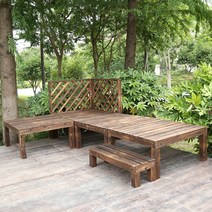 조립식평상 마루 정원 마당 피크닉 방수 원목 의자, 90x30x18