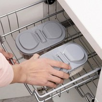 두종류 반찬 한번에 반반 나눔 보관통 냉장고정리통 식재료보관 보관함 냉장고케이스 식재료분류 정리용기, 1개, 그레이