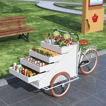 꽃마차 야외 팝업 매대 마차 이동식 판매대 식물 선반, 민트