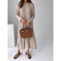 체형커버 밑단옆슬릿 뒷단추 차랑하고 가벼운 (라이트 주름원피스)