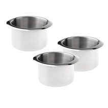 3x 스테인레스 스틸 컵 음료 홀더 해양 자동차 트럭 캠핑카 RV 용 광택 내경 : 84mm 외경 : 107mm, 슬리버, 설명, 설명